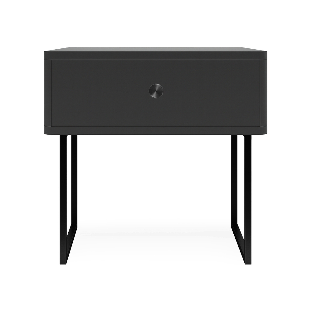 Тумба прикроватная на ножках ROYAL 5301 эко (Черный-Черный-р.черная)