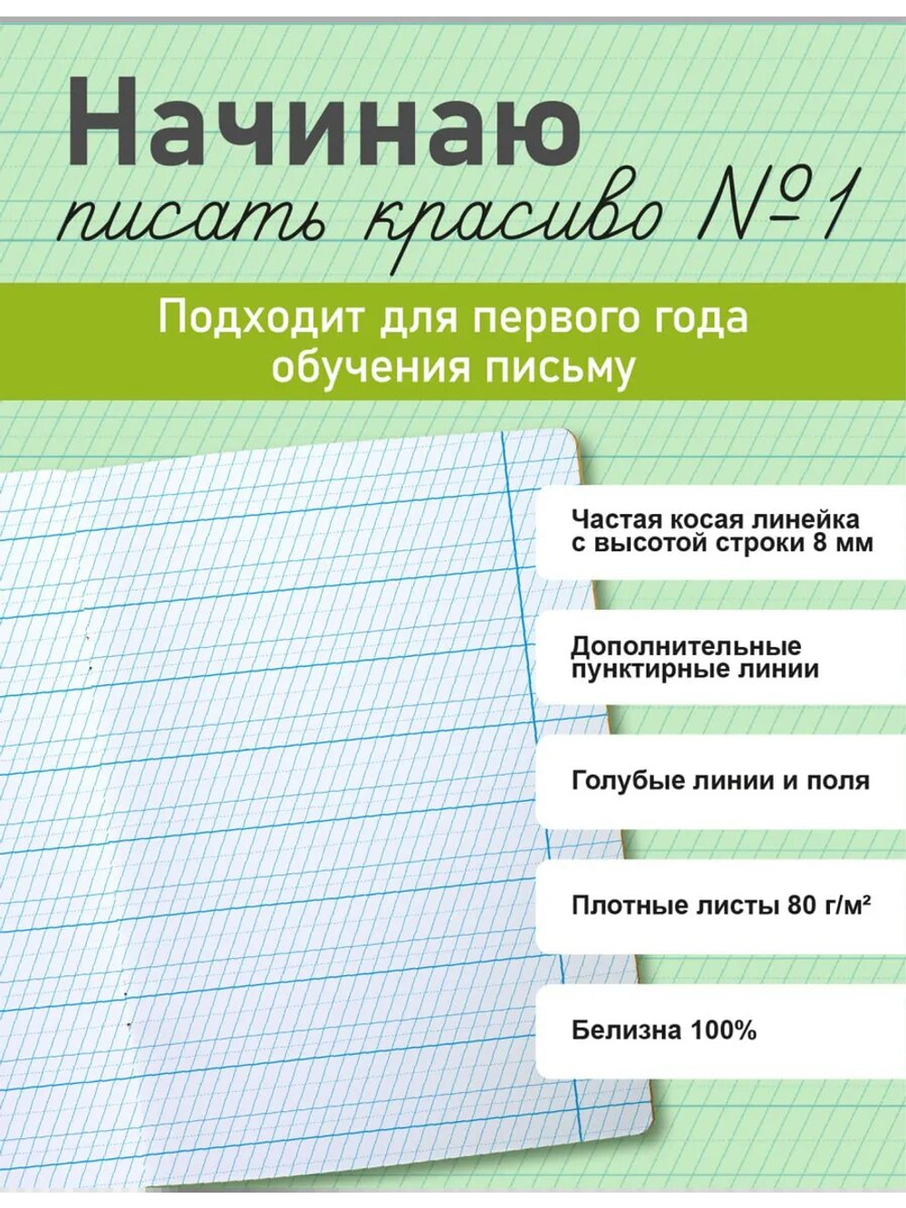 Набор тетрадей "Начинаю писать красиво! №1", 12 л, 50 шт