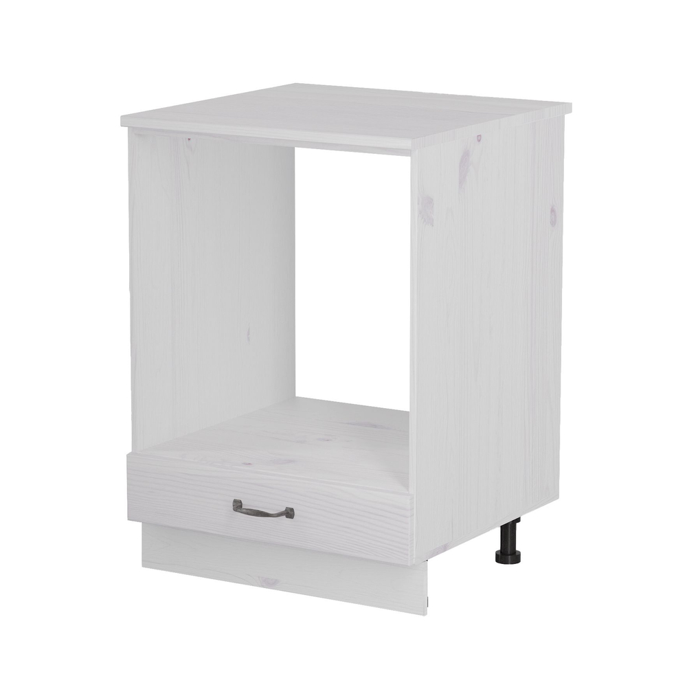 Кухонный модуль напольный, 60х60х85, Стокгольм Светлый, под духовой шкаф, с ящиками, со столешницей, из массива дерева, белый, Dipriz