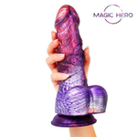 Фантазийный фаллоимитатор-гигант на присоске - 24 см. (Цвет: разноцветный)