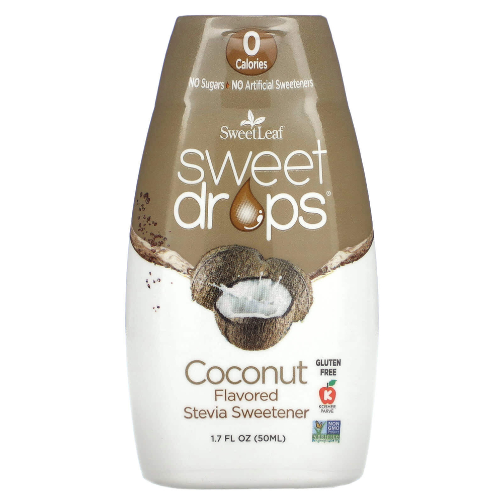 SweetLeaf Stevia, Sweet Drops, кокос, 50 мл (1,7 жидк. Унции)