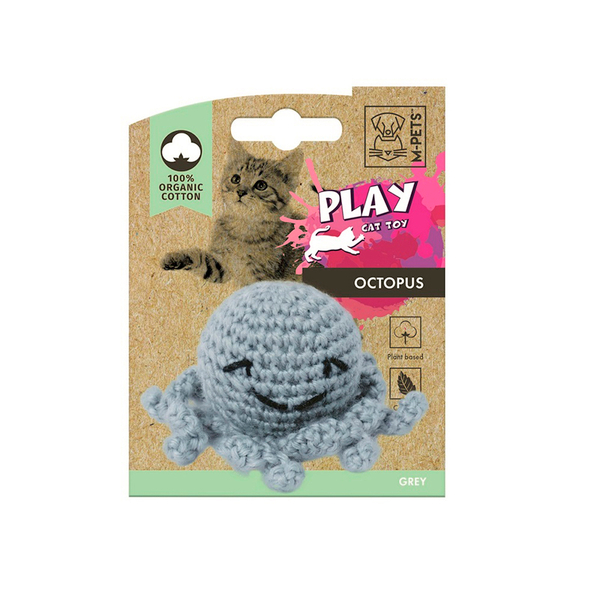 Игрушка  M-PETS PLAY "Осьминог" с кошачьей мятой для кошек , 7,5x7,5x 5,5 см, цвет серый