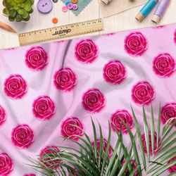 Ткань блэкаут розовые розы