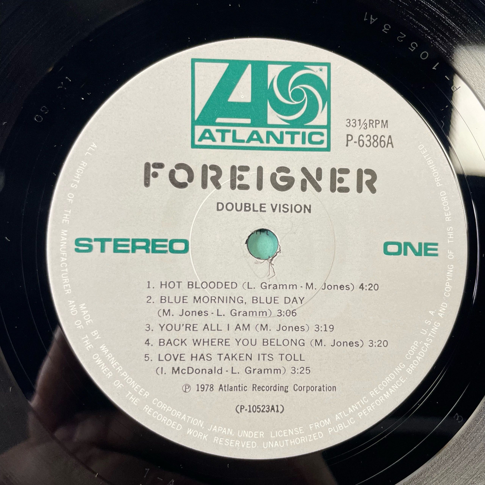 Винтажная виниловая пластинка LP Foreigner Double Vision (Япония 1980) (Без Оби)
