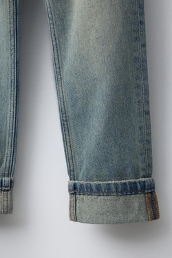 ZARA ДЖИНСЫ ПРЯМОГО КРОЯ, СИНИЙ/ЗЕЛЕНЫЙ