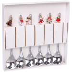 Набор чайных ложек 6шт «Новогодний микс» в подарочной коробке, серебро