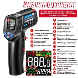 Инфракрасный пирометр ANENG TH104 (бесконтактный термометр / лазерный измеритель температуры)