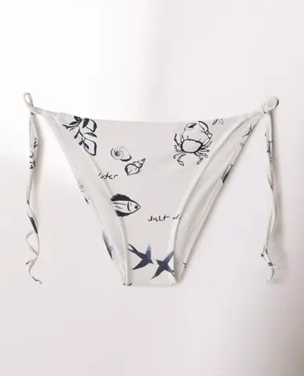 ZARA HOME ПЛАВКИ БИКИНИ НА ЗАВЯЗКАХ С ПРИНТОМ, ЭКРЮ