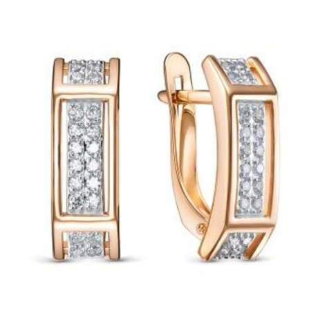 Серьги из золота с фианитами