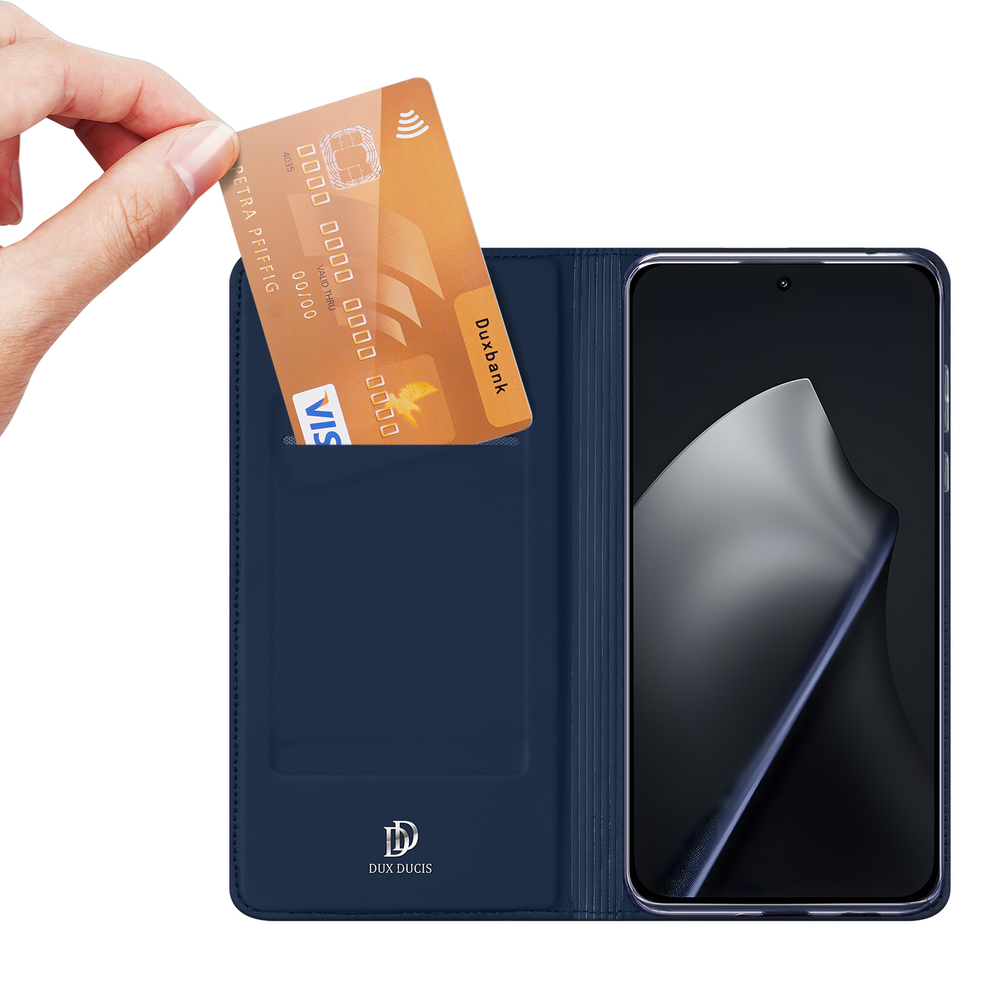 Чехол книжка из PU кожи синего цвета от Dux Ducis для Xiaomi 15T, серия Skin Pro Series Case
