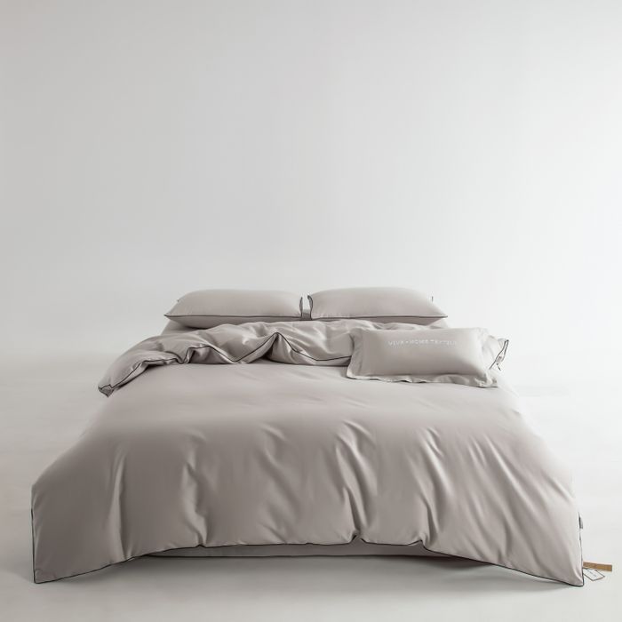 Комплект постельного белья Однотонный Сатин Элитный «Стильный серый»
