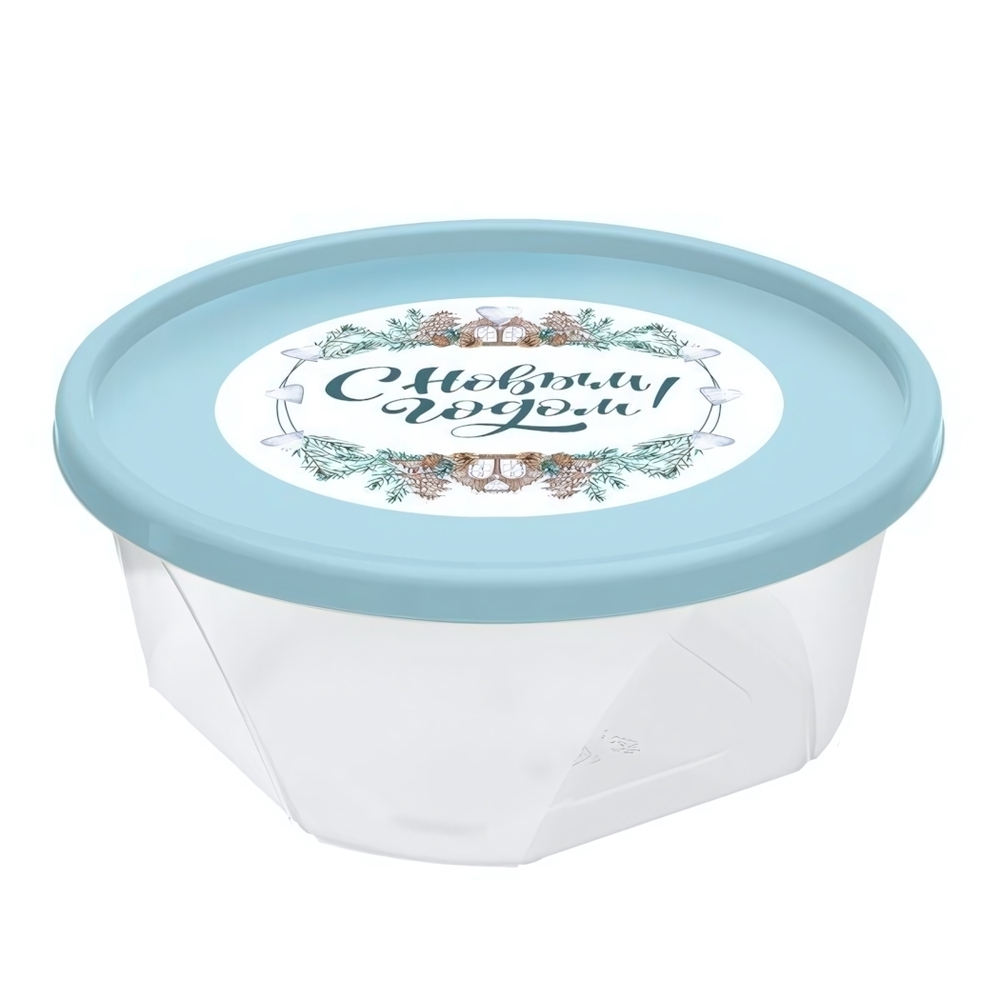 Контейнер для продуктов круглый 0,4л (голубой)