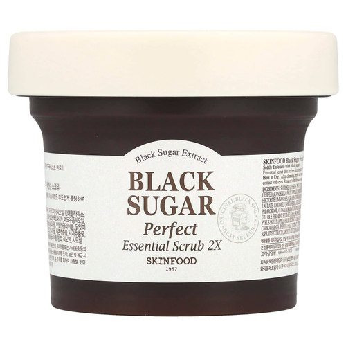 SKINFOOD, Black Sugar Perfect Essential Scrub 2X, 210 г (7,4 унции)