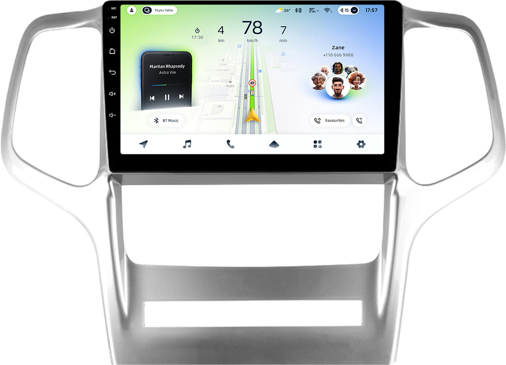 Магнитола для Jeep Grand Cherokee WK2 2010-2013 - Teyes CC4L монитор 9" IPS на Android 14, Snapdragon 662, CarPlay, 4G SIM-слот