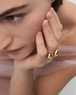 Кольцо Gravity серебро 925 пробы покрытое золотом