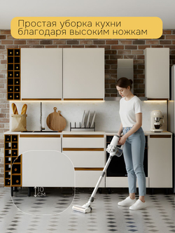 Кухонный модуль угловой Виго, 121х60х85, с доводчиками, с дубовой панелью, Dipriz