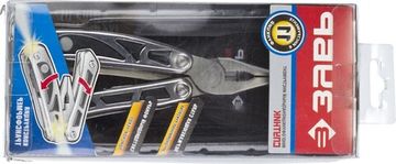 ЗУБР 11 в 1, металлическая рукоятка 110 мм, мультитул, многофункциональный инструмент (47770)