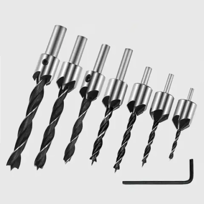 Сверла с зенкером по дереву Набор 7 шт. (3мм, 4мм, 5мм, 6мм, 7мм, 8мм, 10мм)