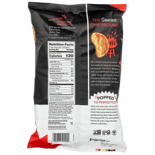 Popchips, снек с воздушным картофелем, барбекю, 142 г (5 унций)