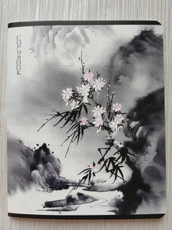 Тетрадь 48 листа А5+. "Сакура", общая, линия. Формат А5+ (163*203 мм). Арт.120043. С полями. Комплект 5 шт.