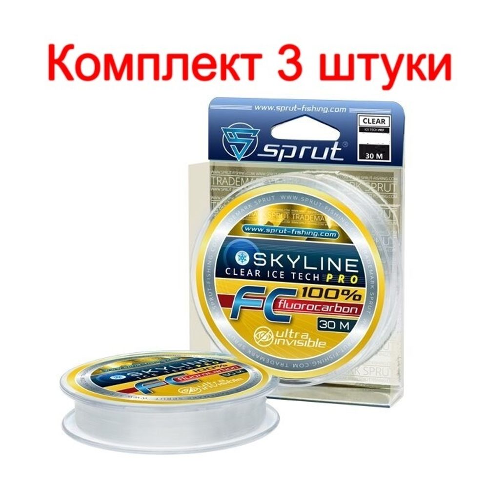Леска Зимняя Sprut SKYLINE FC IceTech PRO Clear