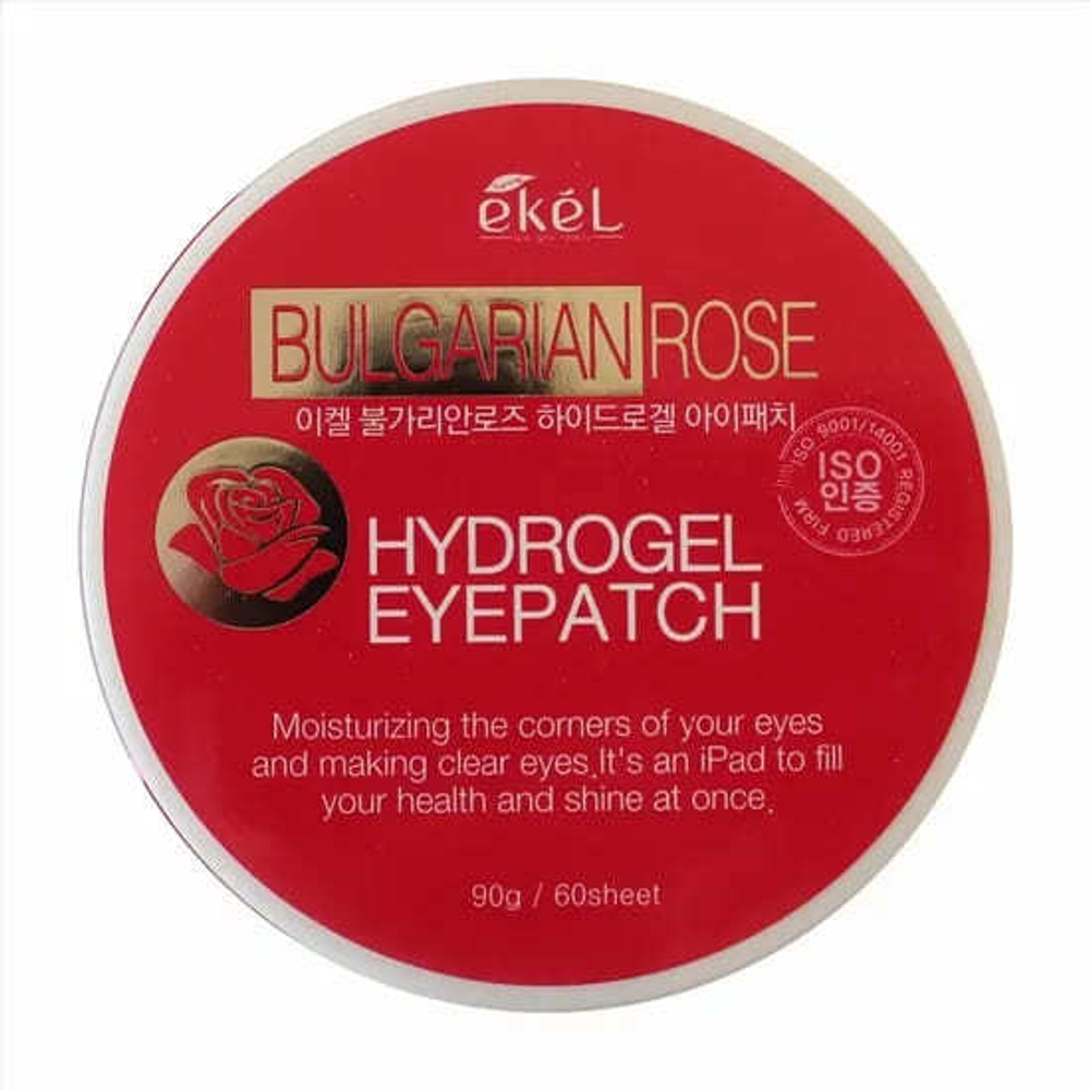 Патчи для век Ekel Bulgarian Rose Hydrogel гидрогелевые с экстрактом болгарской розы Eyepatch 90 г / 60 шт