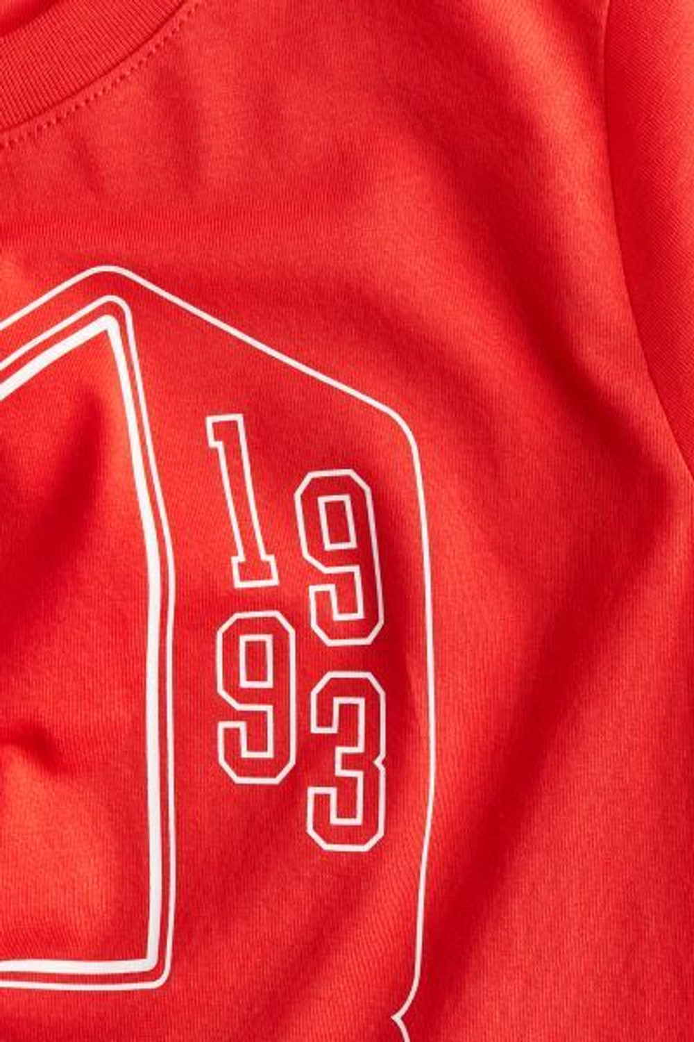 H&M Футболка из хлопка с принтом « Нью-Йорк»,ярко-красный