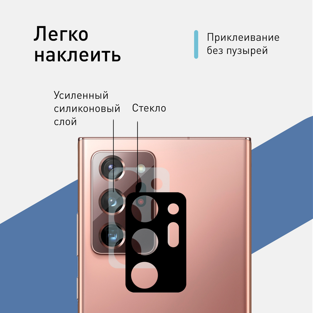Стекло на камеру ROSCO для Samsung Galaxy Note20 Ultra оптом (арт. SS-N20U-3D-CAM-GLASS-BLACK)
