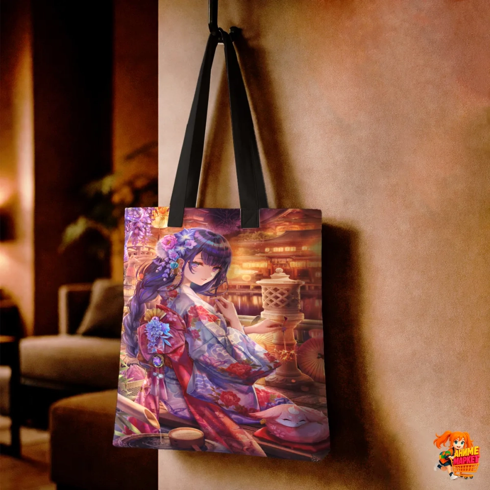 Сумка шоппер с принтом Genshin Impact