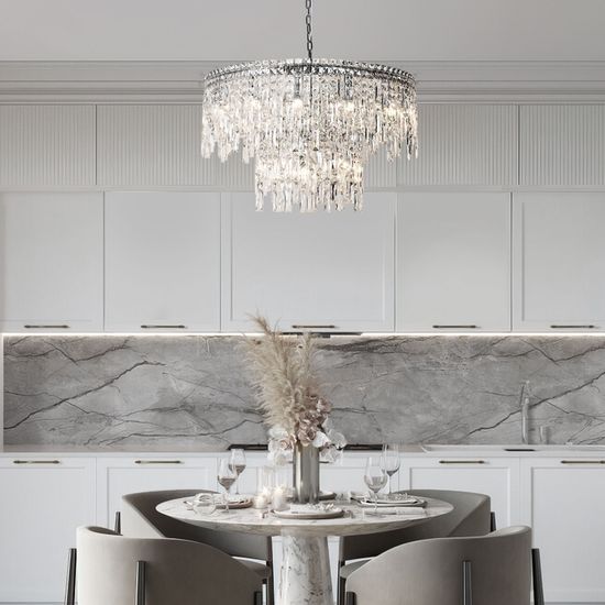 60160/ подвесной светильник/ хром/ прозрачный хрусталь Strotskis Smart