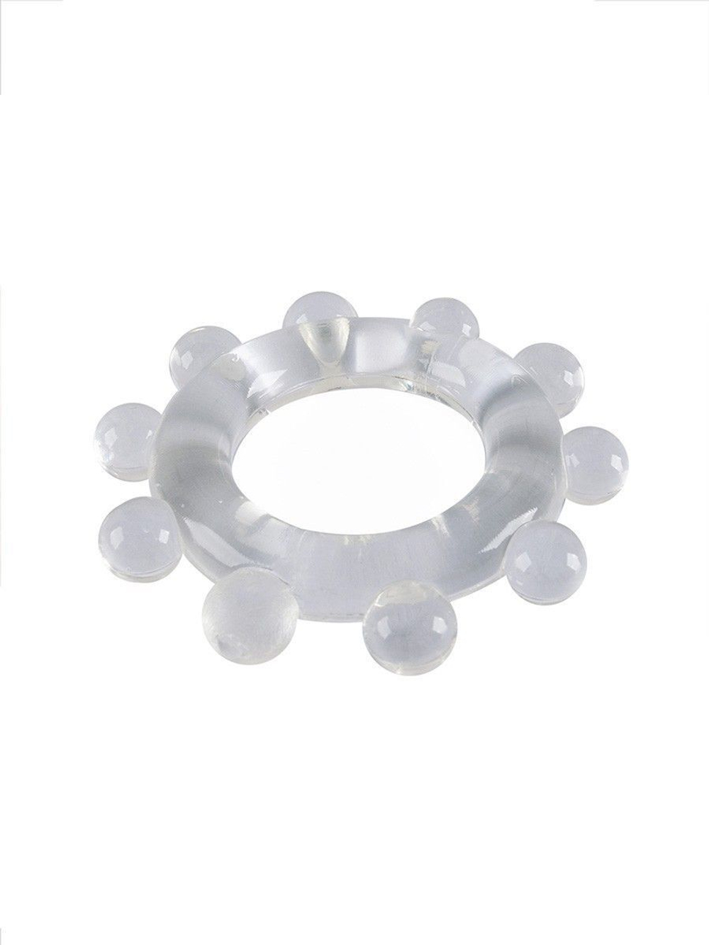 Прозрачное эрекционное кольцо со стимулирующими шариками (Цвет: прозрачный)