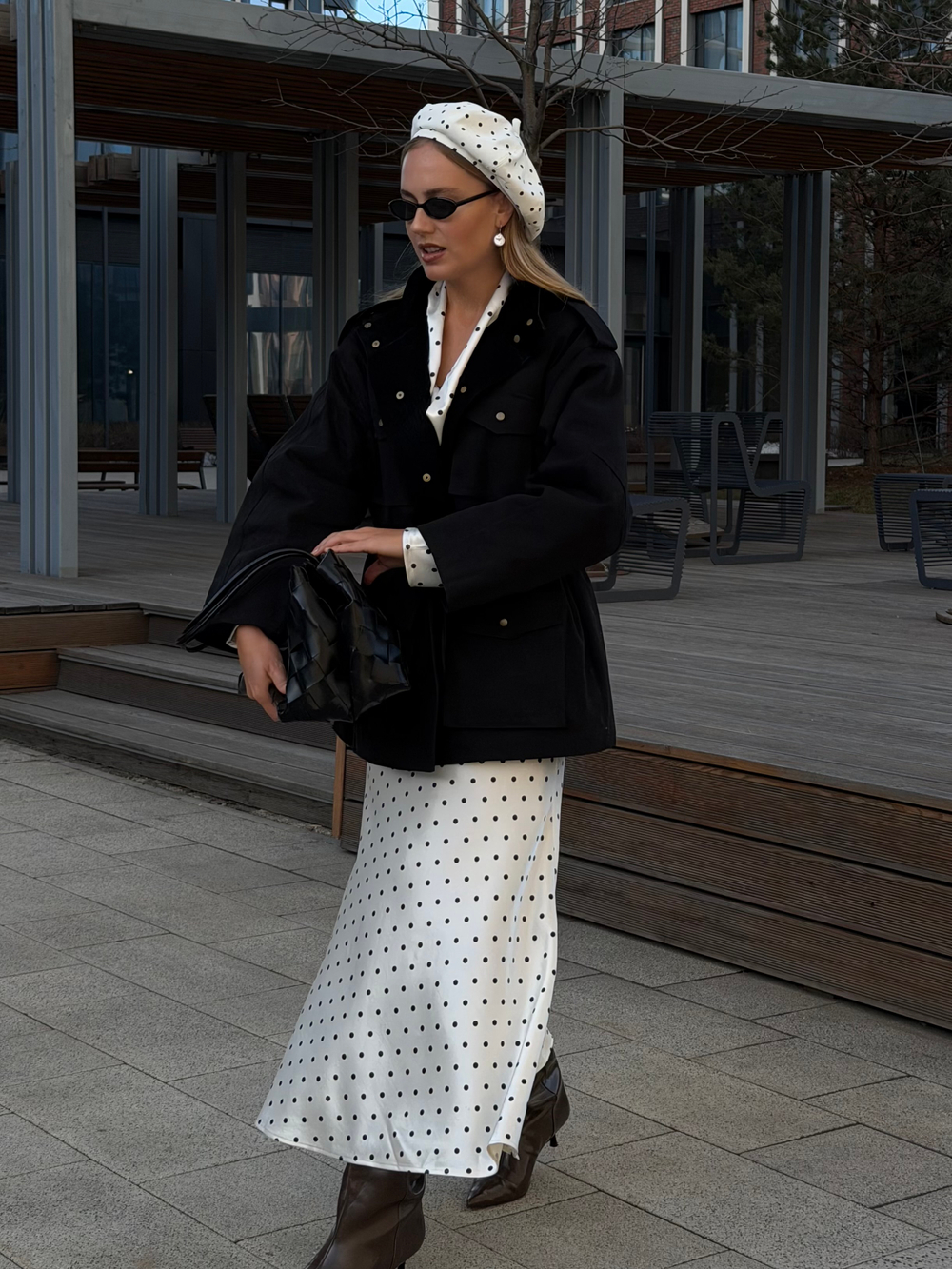 Парка из хлопка черный