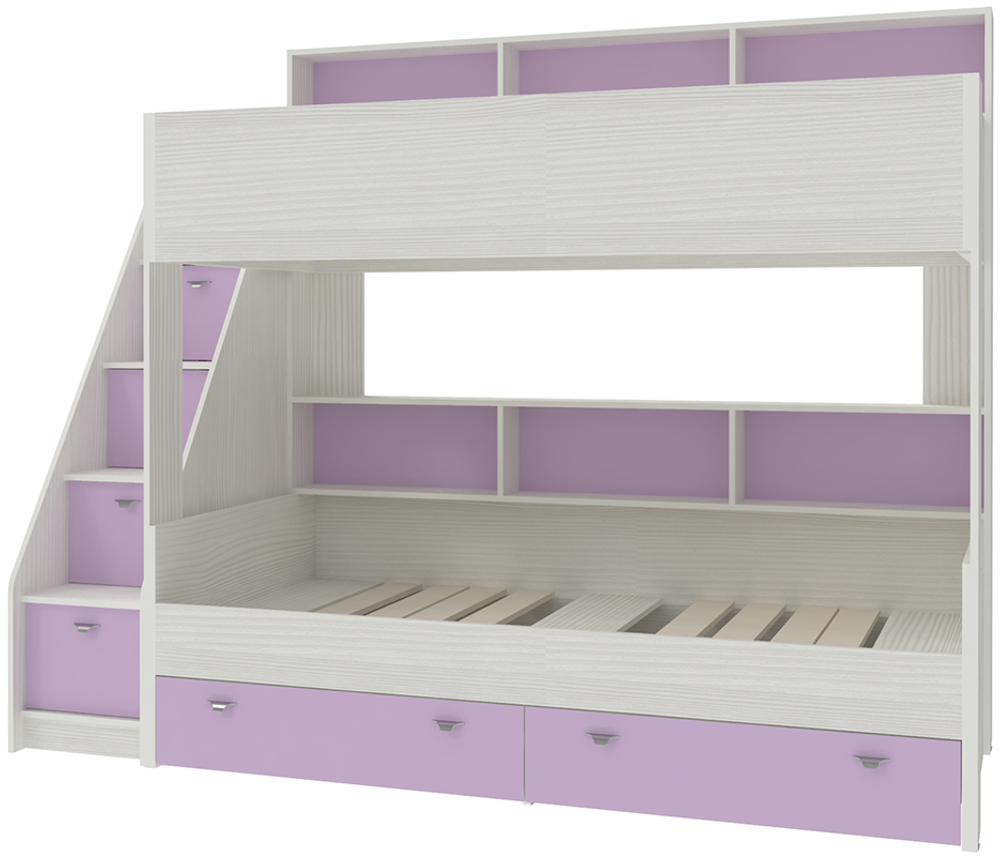 Двухъярусная кровать КарИВи Голден Кидс 10 Белое Дерево Ирис