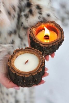 Деревянная свеча "Хвойный лес"