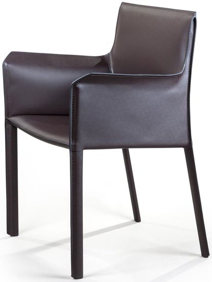 Стул с подлокотниками Barrie, кожа коричневый
