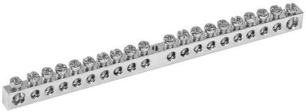 Шина PEN "земля-ноль" 6х9мм 20/1 Ni (20групп/крепеж по центру) IEK YNN10-20-100-N