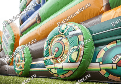 Коммерческий надувной батут "Тоннель паровозик-зоопарк"