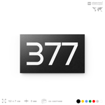 Номер на дверь 377, табличка на дверь для офиса, квартиры, кабинета, аудитории, склада, черная 120х70 мм, Айдентика Технолоджи