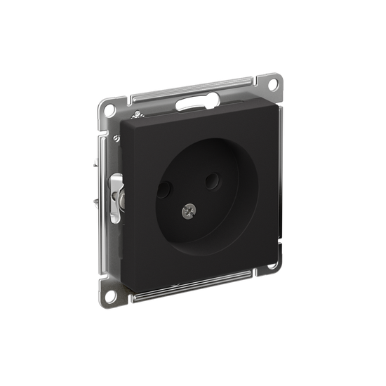 Розетка 1-м СП AtlasDesign 16А IP20 без заземл. без защ. шторок механизм карбон SE ATN001041