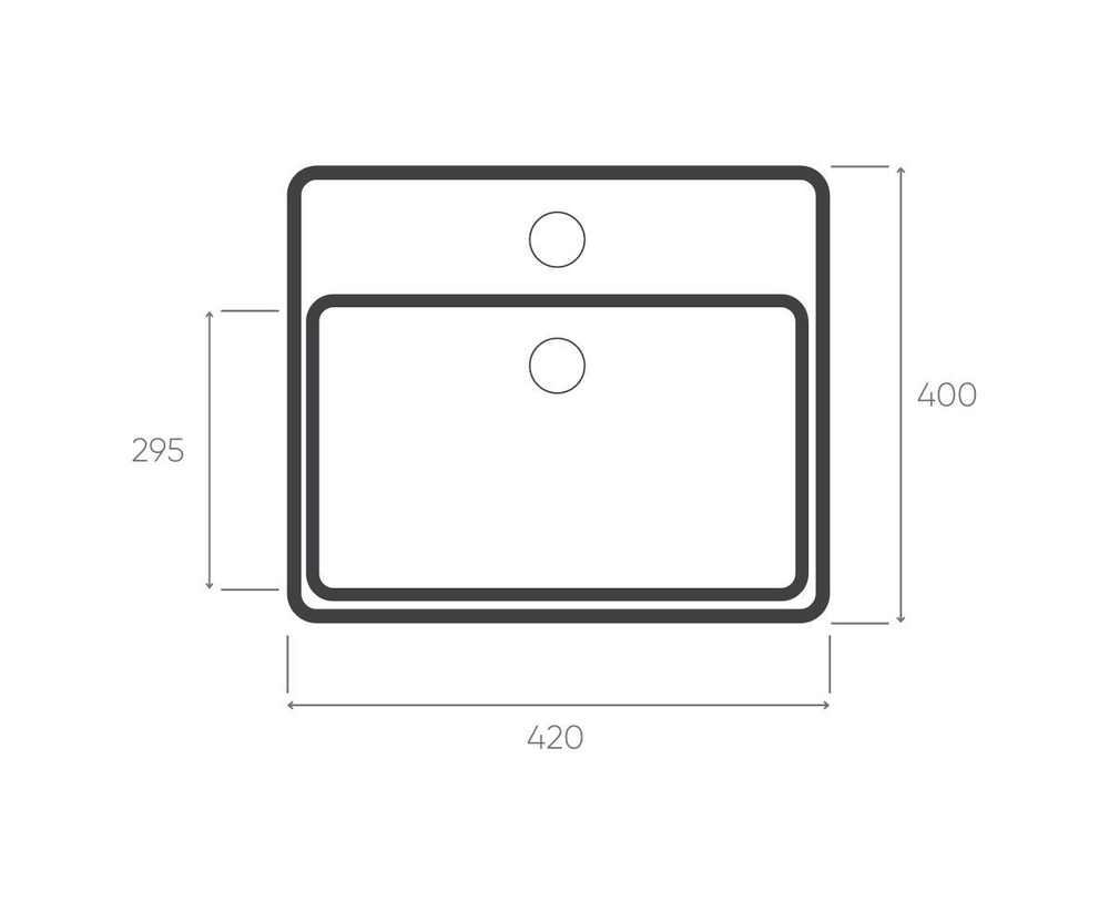 Накладная раковина Bronze de Luxe Black Deer, 400x420x156