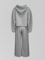 Спортивный костюм Yan Design 7058 из укороченной толстовки на молнии и широких штанов