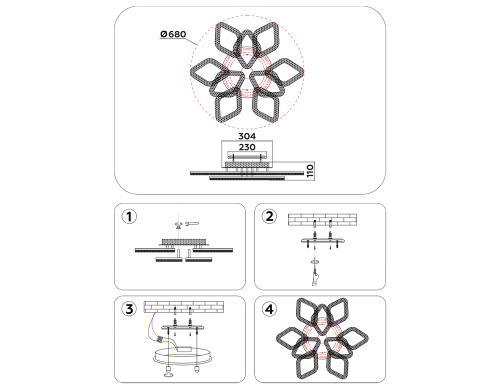 Ambrella Потолочный светодиодный светильник с RGB подсветкой и пультом Original FA3929