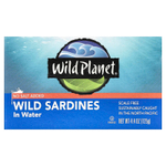 Wild Planet, Сардины, выловленные в диких условиях, в воде, Без добавления соли, 4,4 унц. (125 г)