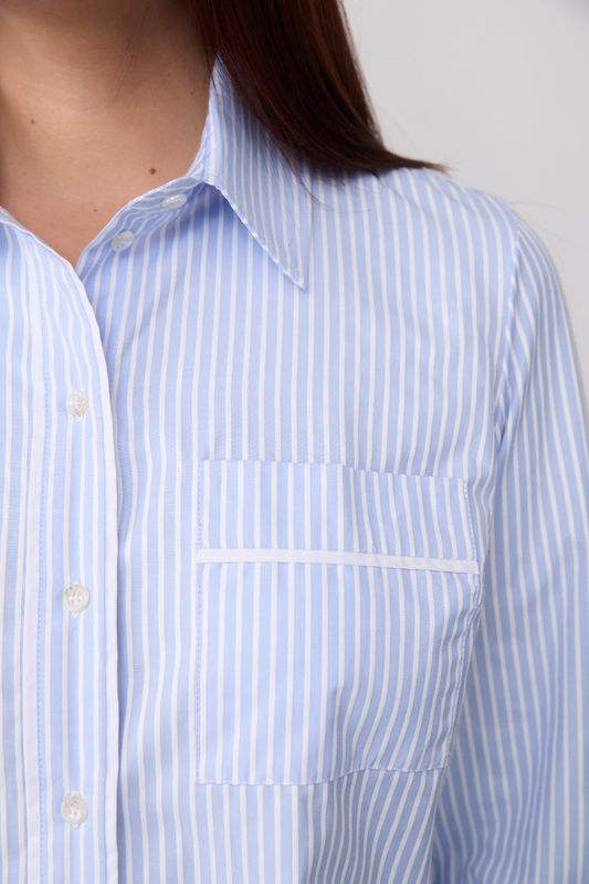 Костюм с шортами в полоску, голубой