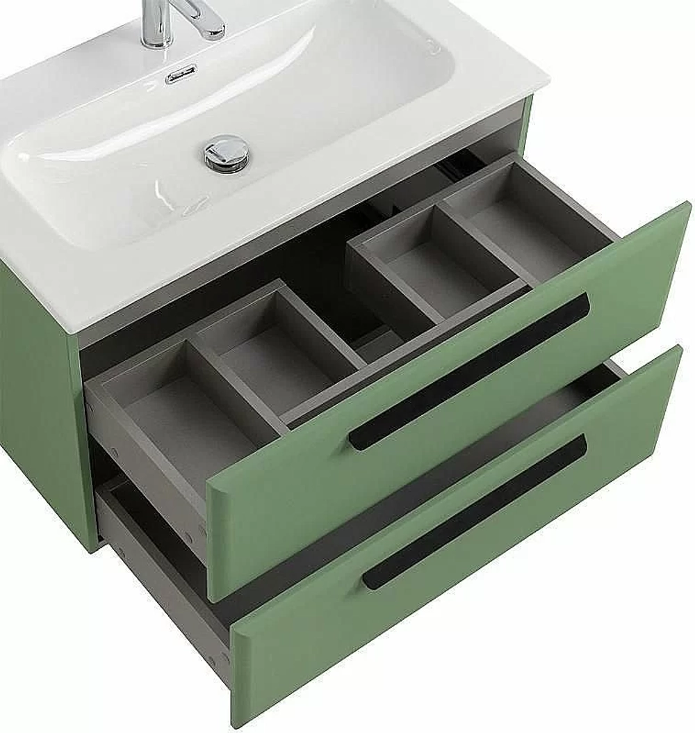 Тумба с раковиной Cezares ECO-CER-N 80 ECO-CER-N-800-2C-SO-PS-P фисташковый софт