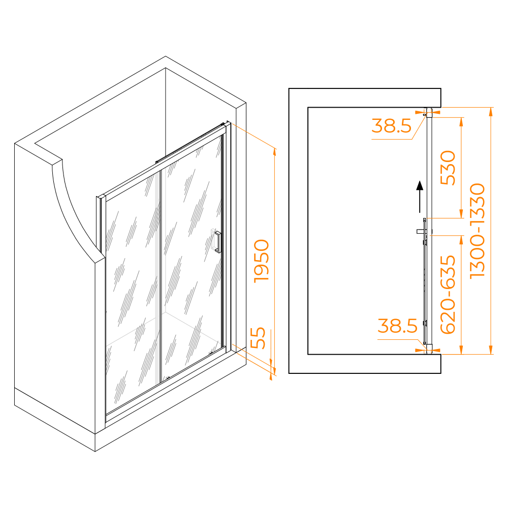 Душевая дверь RGW PA-016 (Прозрачное, 1300)