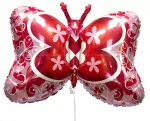 Шар (35"/89 см) Фигура, Бабочка Декор, Фуше 1 шт.
