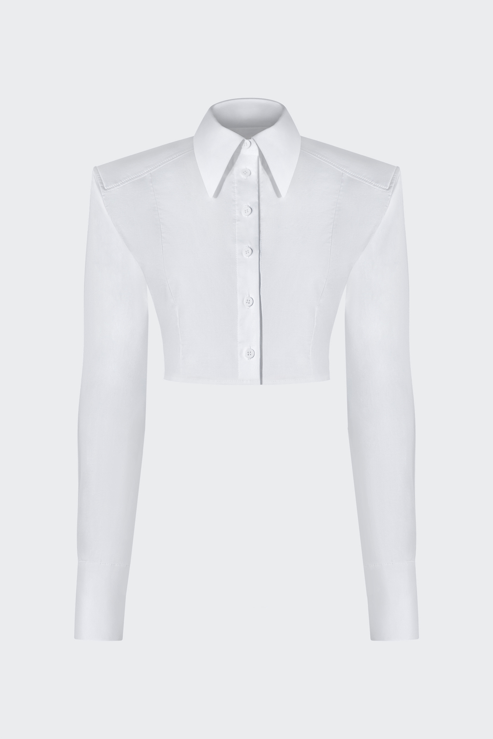 Приталенная кроп-рубашка  "SHE crop / white"