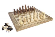 Шахматы + Шашки + Нарды 3 в 1 "Амбассадор 1", 40 см, ясень, Partida