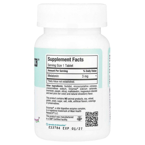 Maxi Health, Mel-O-Chew ™, натуральные ягоды, 3 мг, 100 жевательных таблеток